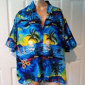 Hawaiian Shirt Aloha Top Button Up Hawaii Size XXL
